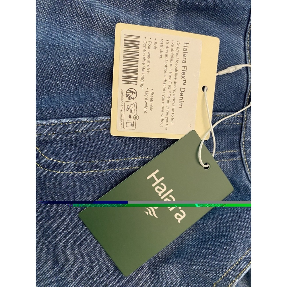 Halara Flex Denim Wide Leg Jeans Medium Petite Blue High Rise Stretch NWT New - Picture 3 of 9